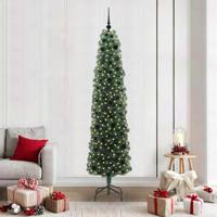 VidaXL Kunstkerstboom groen 210 cm pvc en staal en kunststof - thumbnail