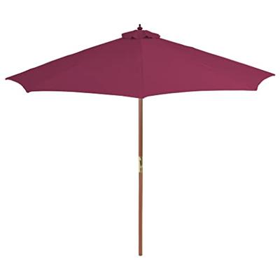 VidaXL Parasol met houten paal 300 cm bordeauxrood