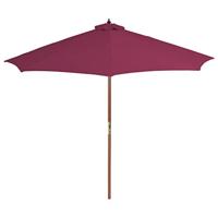 Parasol met houten paal 300 cm bordeauxrood - thumbnail