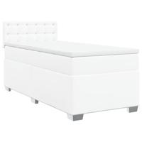 Boxspring met matras kunstleer wit 90x190 cm - thumbnail