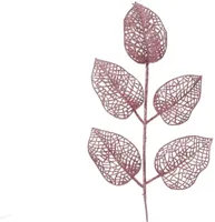 Everlands kunsttak blad 36cm vintage roze 10 stuks - thumbnail