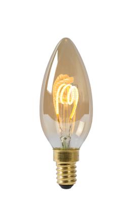 Lucide C35 - Filament lamp - Ø 3,5 cm - LED Dimb. - E14 - 1x3W 2200K - Amber Lucide C35 - Filament lamp - Ø 3,5 cm - LED Dimb. - E14 - 1x3W 2200K - Amber