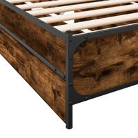 Bedframe met lades bewerkt hout gerookt eikenkleurig 75x190 cm - thumbnail
