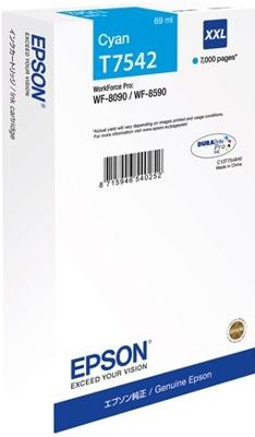 T7542 - 69 ml - XXL formaat - cyaan - origineel - inktcartridge - voor WorkForce Pro WF-8090, WF-8090 D3TWC, WF-8090DW, WF-8590, WF-8590 D3TWFC, WF-8590DWF T7542 - 69 ml - XXL formaat - cyaan - origineel - inktcartridge - voor WorkForce Pro WF-8090, WF-8090 D3TWC, WF-8090DW, WF-8590, WF-8590 D3TWFC, WF-8590DWF