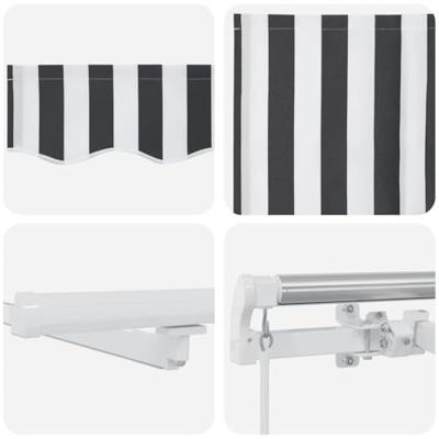 Luifel handmatig uittrekbaar en LED 500x300 cm antraciet en wit