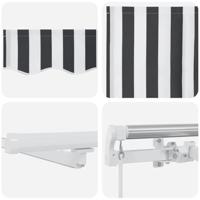 Luifel handmatig uittrekbaar en LED 500x300 cm antraciet en wit - thumbnail