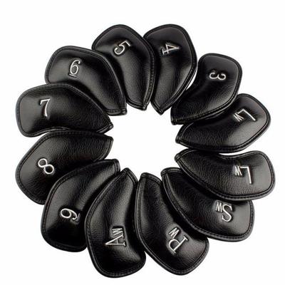 12 in 1 PU lederen Golf Club Cap set (zwart Litchi textuur)