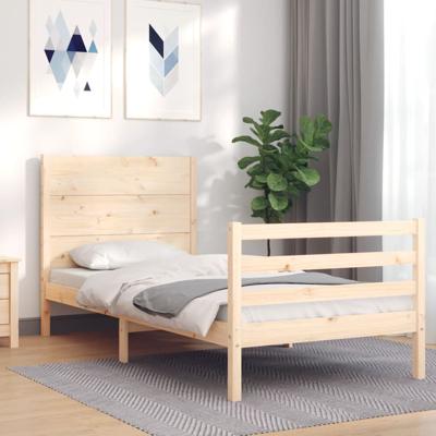 Bedframe met hoofdbord massief hout