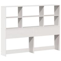 Bed met boekenkast zonder matras massief hout wit 160x200 cm - thumbnail