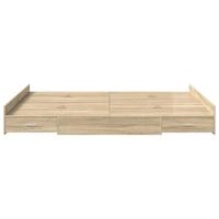 Opbergbedframe met lade Sonoma eiken 150 x 200 cm Bewerkt hout - thumbnail