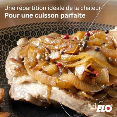 Set van 2 inductie koekenpannen - ELO - Relief Solutions - 18/10 roestvrij staal ELODUR Select antiaanbaklaag - Ø?24?en 28?cm