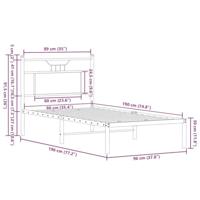 Bedframe zonder matras hout gerookt eikenkleurig 90x190 cm - thumbnail