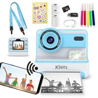 FLASH BLUE Instantcamera met thermische printer voor kinderen - thumbnail