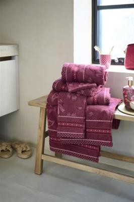 Pip Studio Pip Studio Jasmin Jacquard douchelaken Donkerroze 70x140 cm