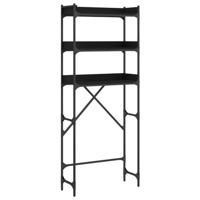 Wasmachinekast 67x25x163 cm bewerkt hout zwart - thumbnail