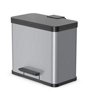 Hailo 0630-220 öko duo plus l pedaalemmer 17+9l rvs/zilver - thumbnail