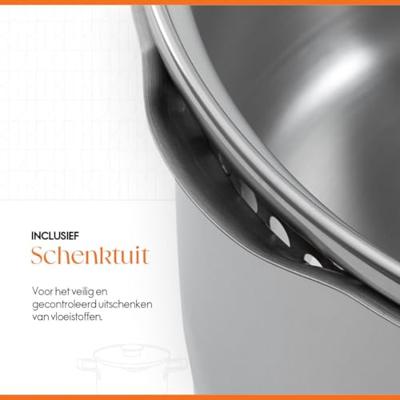 ELLE Gourmet Moderne Kookpan met Deksel - Ø 20 cm - RVS