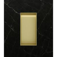 Hotbath &More Inbouwnis - 30 x 15 x 10 cm - Frameless - met LED-verlichting - Geborsteld Messing PVD - thumbnail