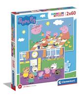 Clementoni puzzel peppa pig, 2x60st. - thumbnail