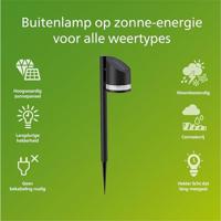 Philips LED 8720169265608 Fyve Tuinlamp op zonne-energie LED 1.5 W Zwart - thumbnail