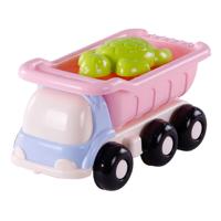 Cavallino strand kiepwagen met 4 zandvormen roze - thumbnail