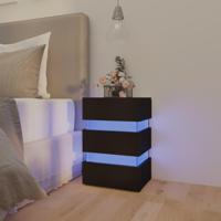 326846 Nachtkastje LED 45x35x67 cm bewerkt hout zwart - thumbnail