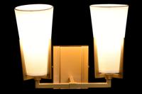 Muurlamp DKD Home Decor Kristal Gouden Metaal Polyester Wit (30 x 18 x 23 cm) - thumbnail