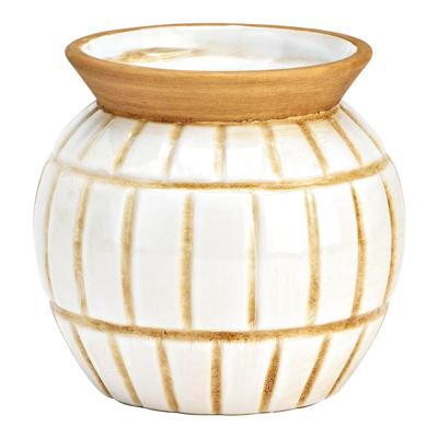 Vaas voor droogbloemen van wit keramiek (B/H/D) 14x13x14cm