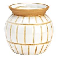 Vaas voor droogbloemen van wit keramiek (B/H/D) 14x13x14cm - thumbnail