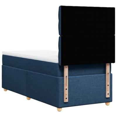 Boxspring met matras stof blauw 100x200 cm