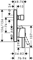 Badmengkraan Inbouw Finoris HansGrohe Eengreeps Met Zekerheidscombinatie Mat Zwart - thumbnail