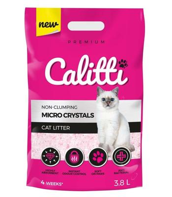 Calitti - Silicaat kattenbakvulling | Premium Crystals silicaatstrooisel | antibacterieel kattenzand | 3,8 l