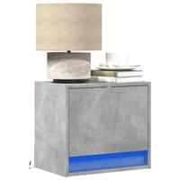 Nachtkastjes met LED's 2 st wandgemonteerd betongrijs - thumbnail