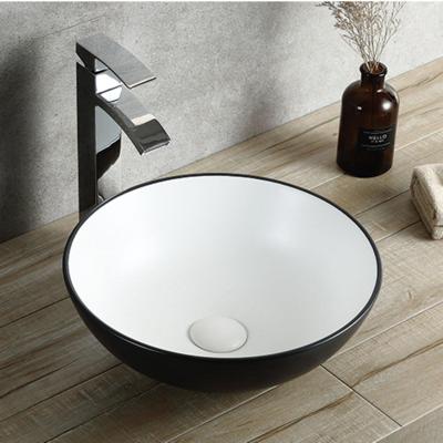 Opbouw Waskom Boss & Wessing Raja 40x33x15 cm Wit met Zwarte Buitenkant Aqua Splash