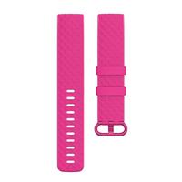 Fitbit Charge 3 & 4 siliconen diamant pattern bandje - Maat: Large - Roze - thumbnail