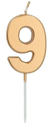 Cijferkaars &apos;9&apos; Goudkleurig 5cm