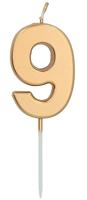 Cijferkaars &apos;9&apos; Goudkleurig 5cm - thumbnail