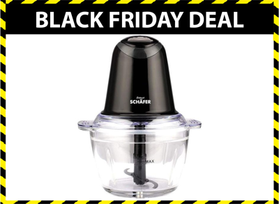 Schafer Elektrische hakmolen 1L - Glazen kom - 500W - Zwart