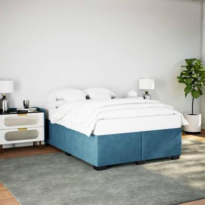 Bedframe fluweel blauw 140x190 cm
