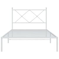 Bedframe met hoofdbord metaal wit 100x190 cm - thumbnail
