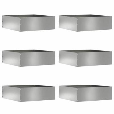Tuinrand 6 pcs Zilver 40 x 40 x 13 cm Gegalvaniseerd staal
