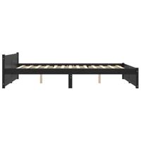 Bedframe massief hout zwart 140x190 cm - thumbnail