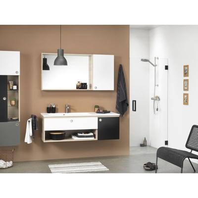 Sealskin Nisdeur &apos;I Am&apos; 80X200 cm Mat Zwart Helder Glas Antikalk