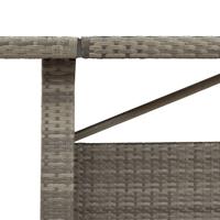 Tuintafel met glazen blad 240x90x75 cm poly rattan grijs - thumbnail
