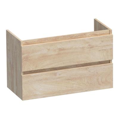 Brauer Joy - Onderkast Ondiep - 80 cm - met 2 Softclose Lades Greeploos en 1 Sifon Uitsparing - Forest Wheat