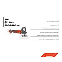 Polijster FORMULA 1 PM200 Rood 180 mm 20 V - thumbnail