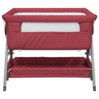 Babybox met matras linnen rood - thumbnail