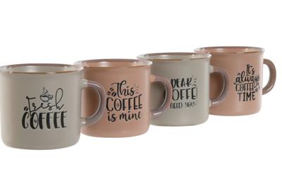 Set van koffiekopjes Home ESPRIT Blauw Roze Keramiek 180 ml