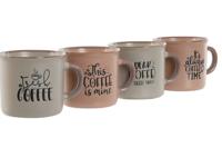 Set van koffiekopjes Home ESPRIT Blauw Roze Keramiek 180 ml 4 Onderdelen - thumbnail