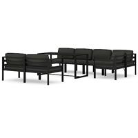 8-delige Loungeset met kussens aluminium antracietkleurig - thumbnail